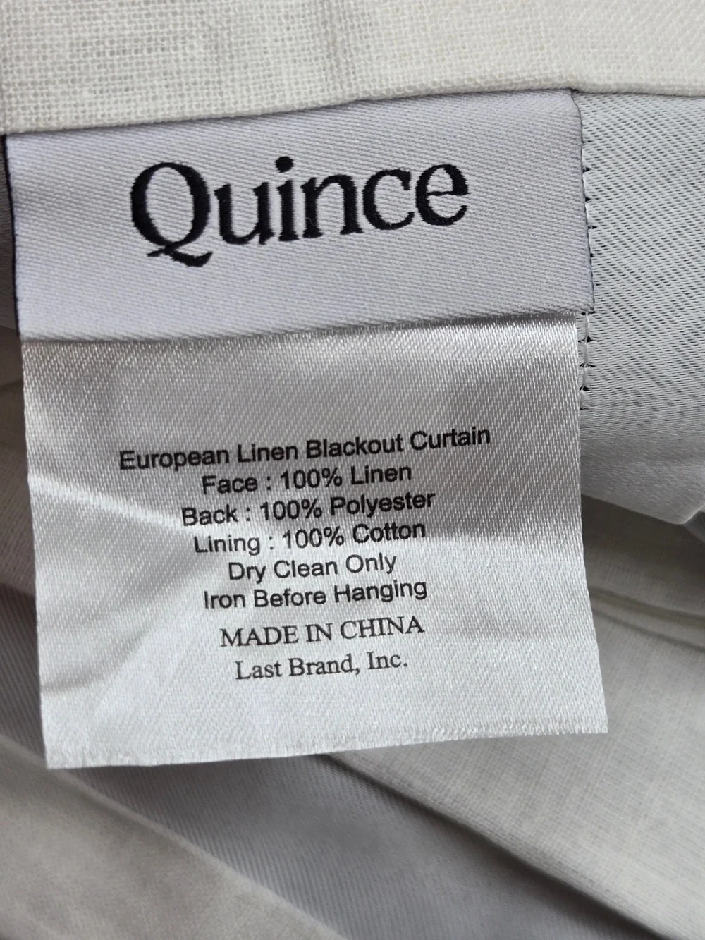 NWT QUINCE Set Of 2 48x96 European Linen True Blackout Curtains White 9631